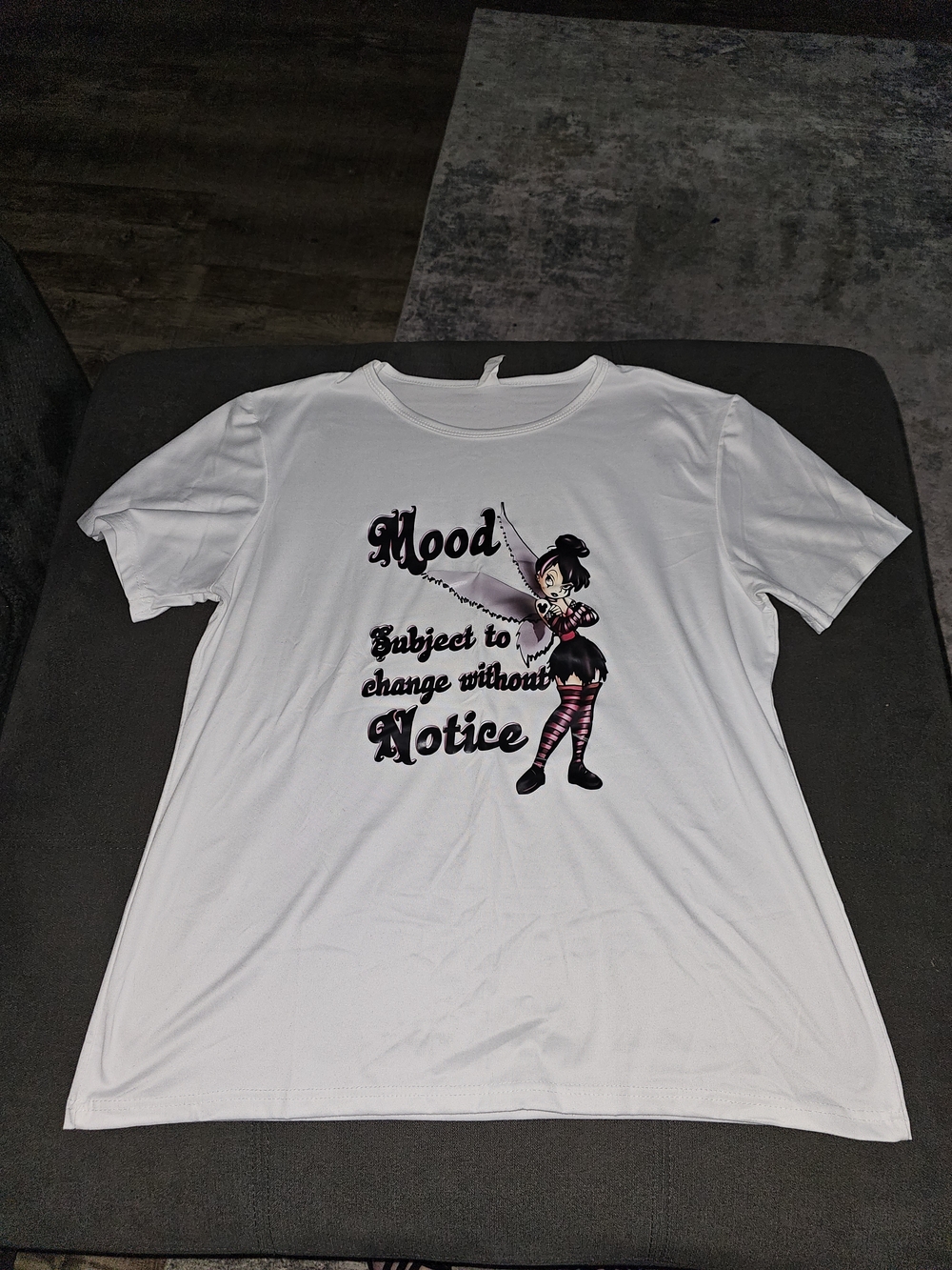 White Graphic Tee "Mood: Subject to Change without Notice"